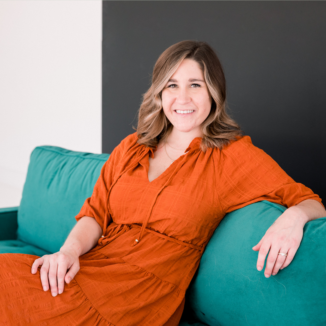 Jessica Callahan, counselor therapist yoga sitting at her desk